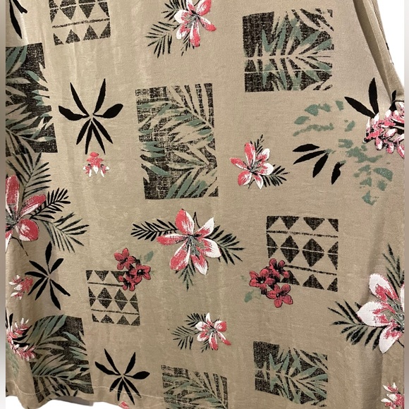 Slinky Brand Vintage Tropical Hawaiian Tribal Luau Vacation Island Floral Skirt - Picture 3 of 5